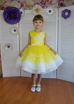 Yellow Flower Girl Dress Toddler Birthday Dress